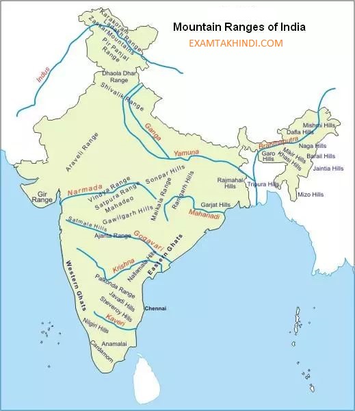 Bharat Ke Parvat Map
